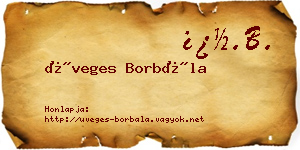 Üveges Borbála névjegykártya